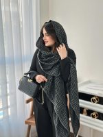 شال موهر طوسی مشکی