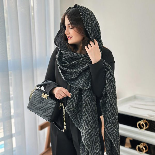 شال موهر طوسی مشکی