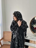 شال موهر پلنگی طوسی مشکی