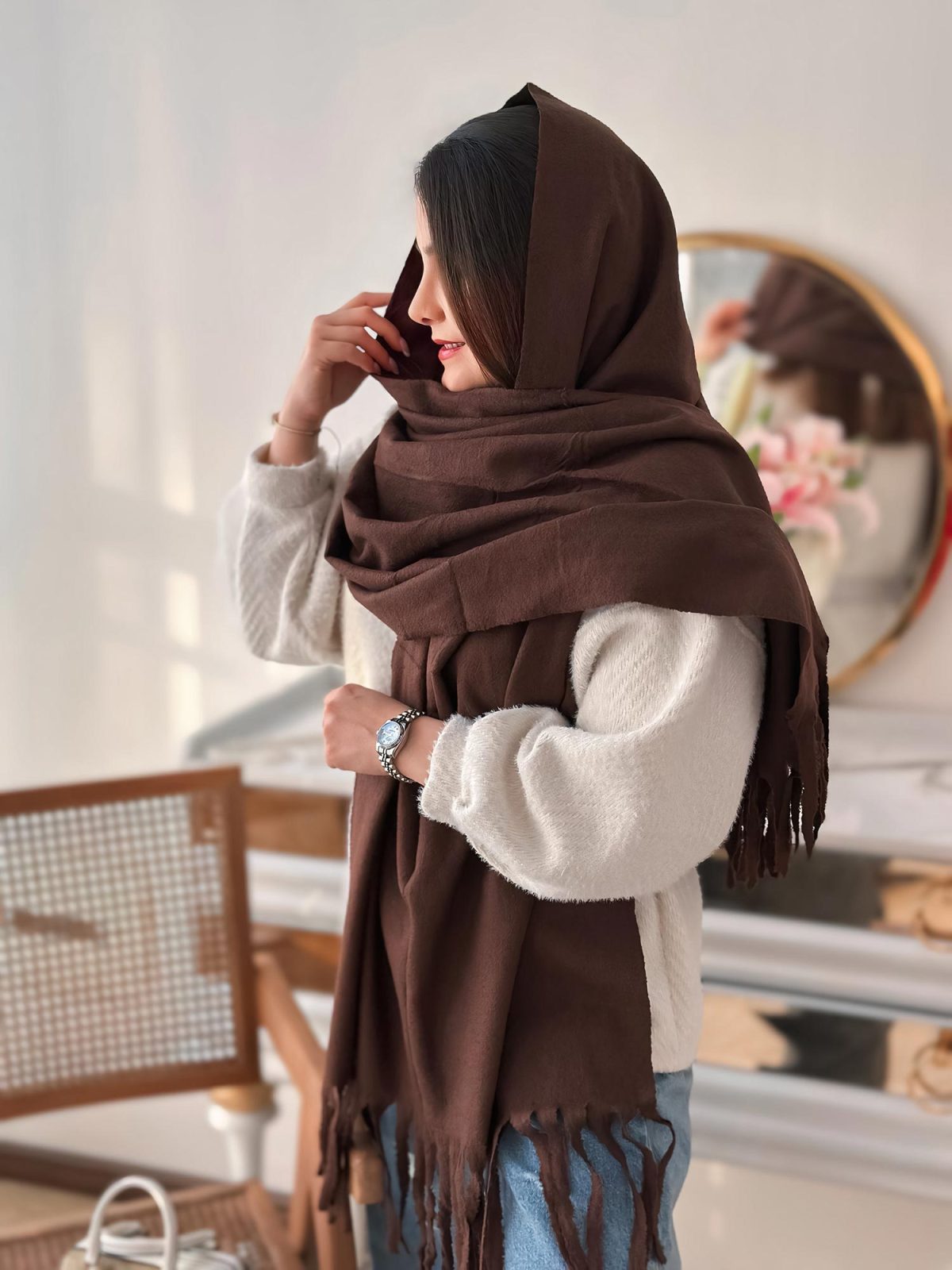 شال پاییزی رنگین مهسان
