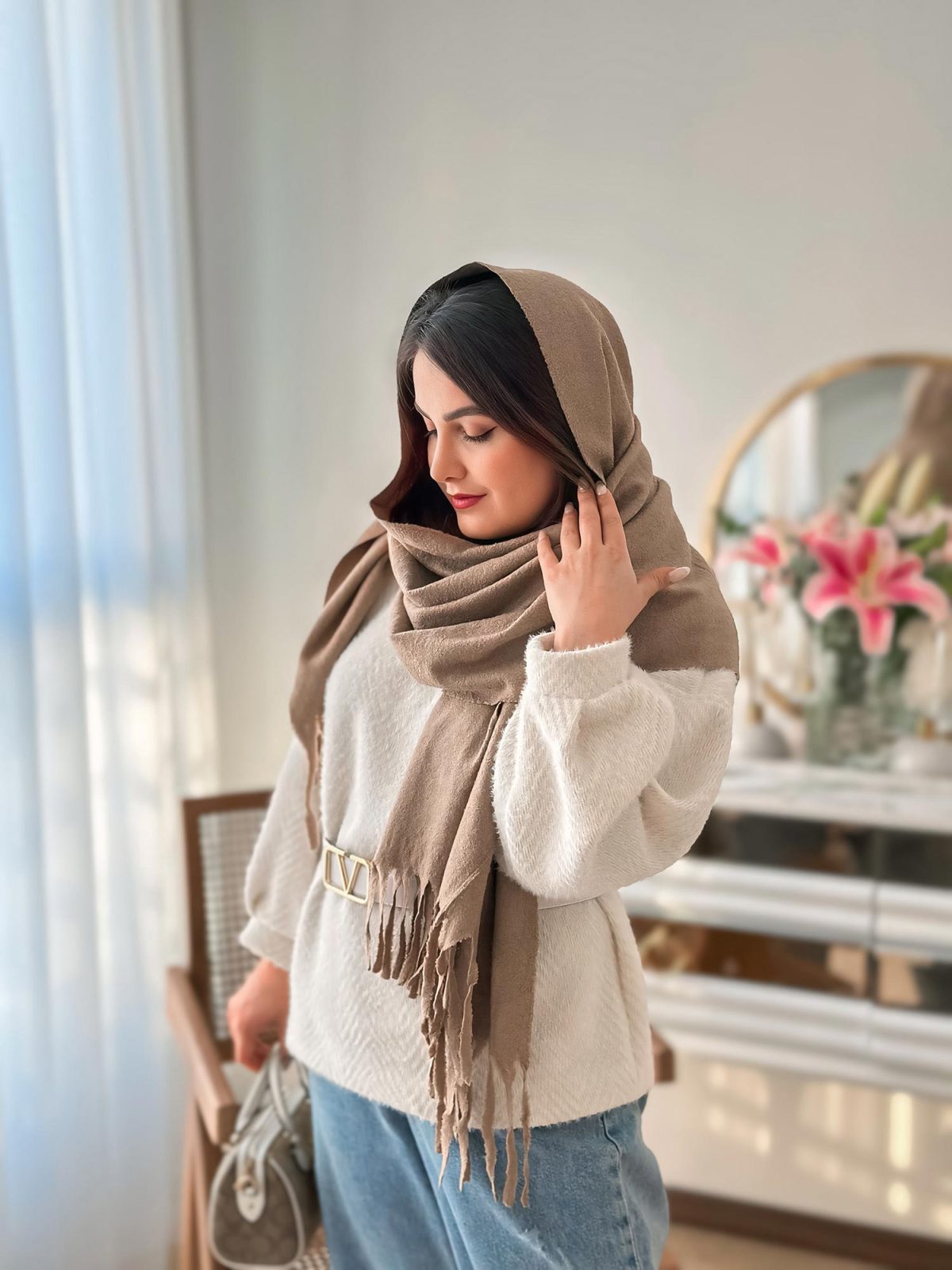 شال پاییزی رنگین مهسان