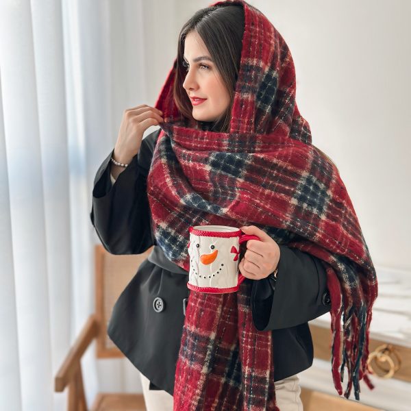 شال موهر پشمی چهار خانه