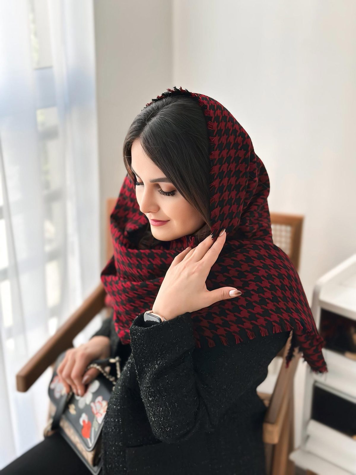 شال پاییزی پیچازی cherry