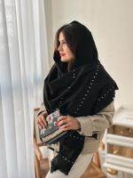 شال موهر مشکی پانچ طلایی