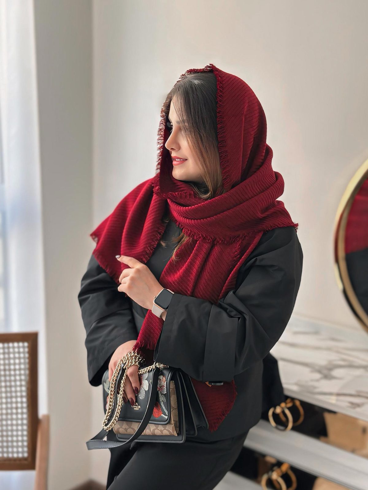 شال نخی زمستانی چری