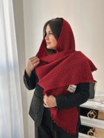 شال زنانه کریسمس با تم زرشکی