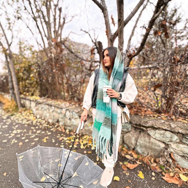 بیگ اسکارف موهر آبرنگی زنانه