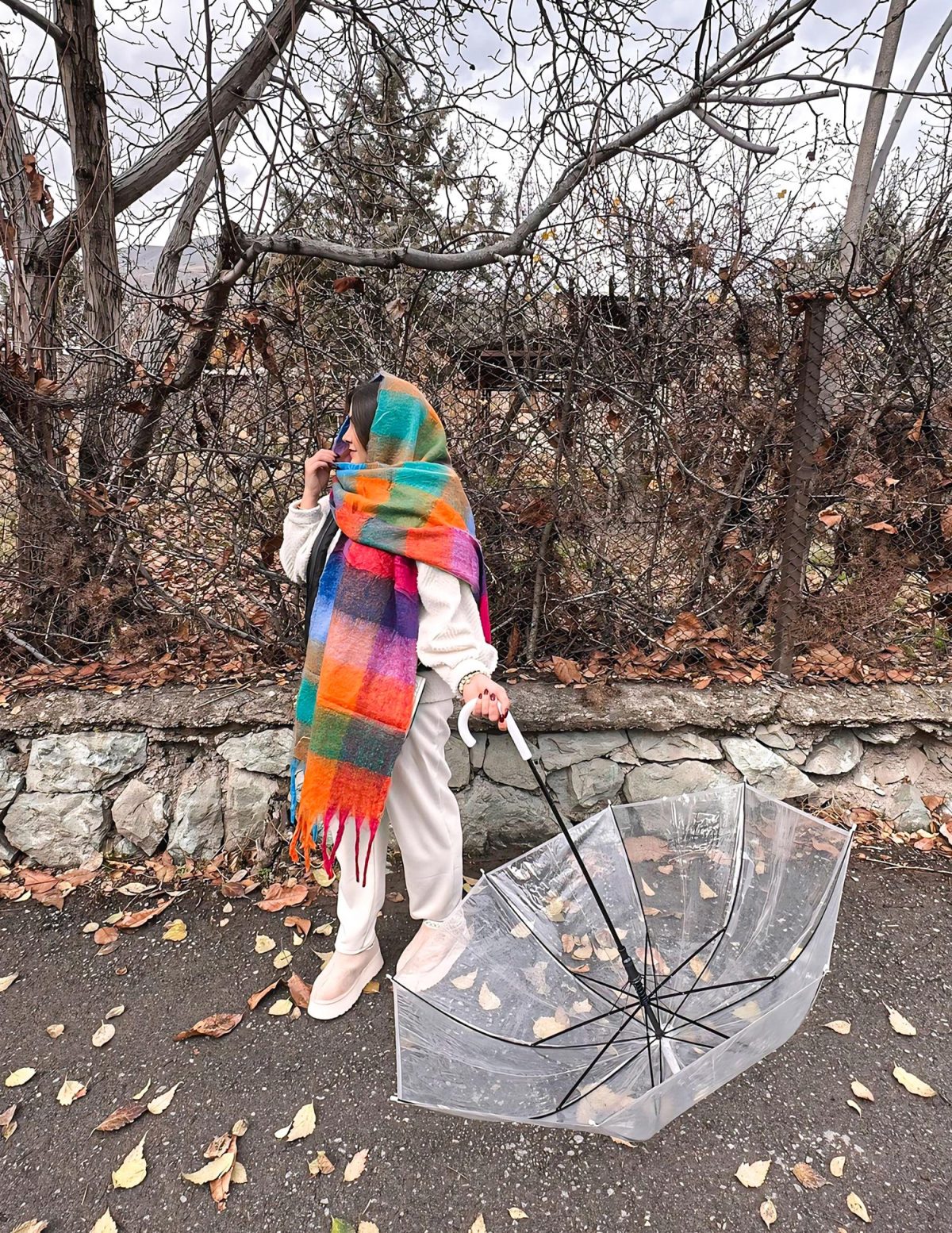 بیگ اسکارف موهر آبرنگی زنانه