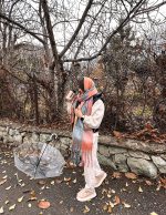بیگ اسکارف موهر آبرنگی زنانه
