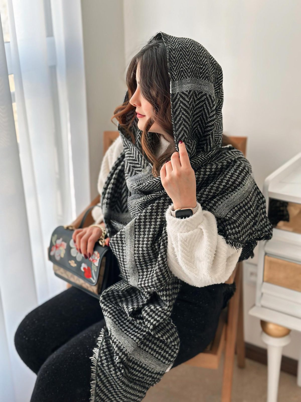 شال موهر طرح ماهی