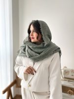 شال بافت حصیری لمه‌دار
