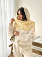 شال بافت حصیری لمه‌دار