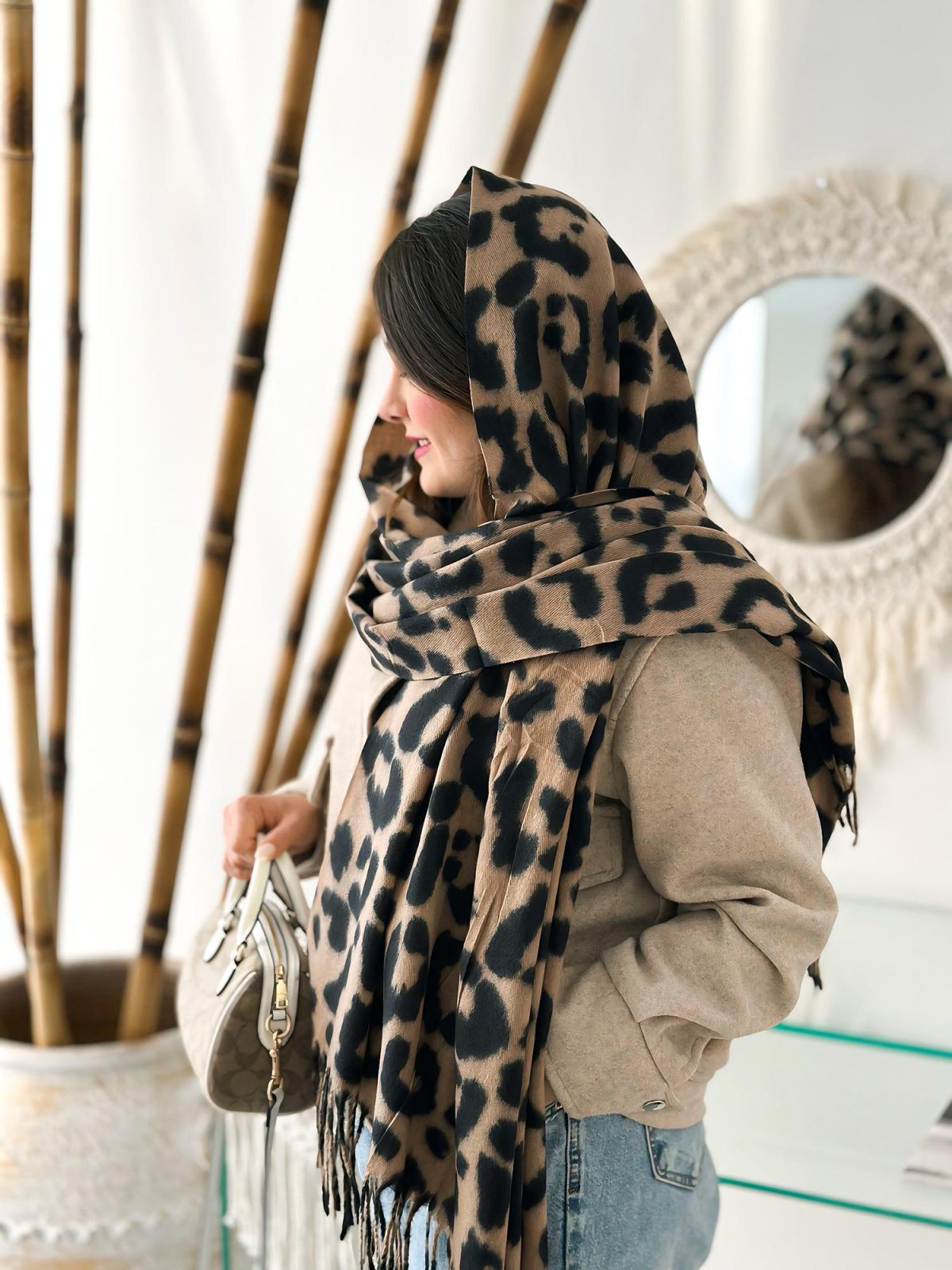 شال زنانه موهر پلنگی