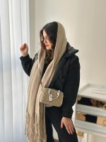 شال موهر پرز بلند ساده