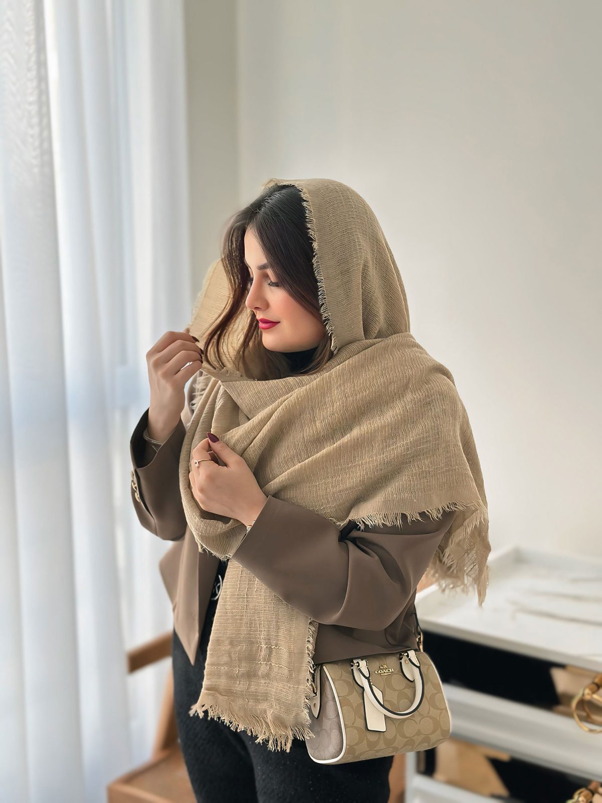 شال نخ پنبه چهار فصل