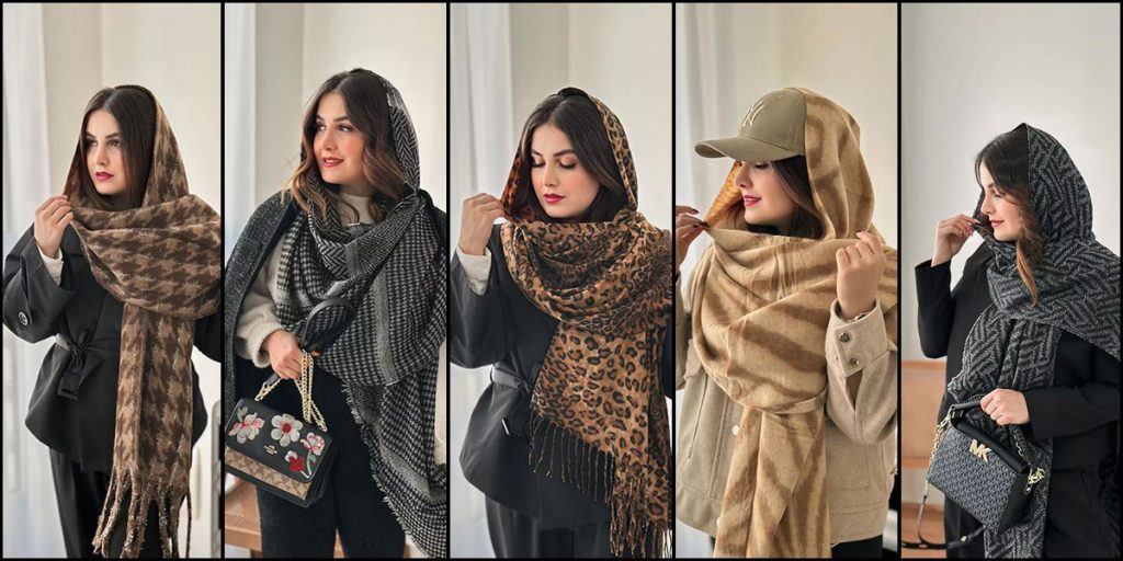 شال موهر طرحدار زمستانی