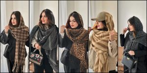 شال موهر طرحدار زمستانی