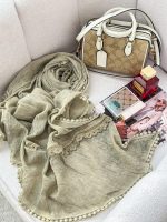 شال مدل ماهی مجلسی دانتل‌دار