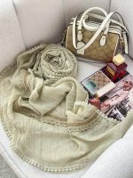 شال مدل ماهی مجلسی دانتل‌دار