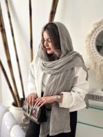 شال مدل ماهی مجلسی دانتل‌دار