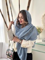 شال مدل ماهی مجلسی دانتل‌دار