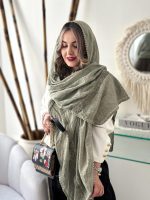 شال مدل ماهی مجلسی دانتل‌دار