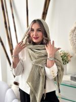شال مدل ماهی مجلسی دانتل‌دار