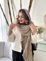 شال مدل ماهی مجلسی دانتل‌دار
