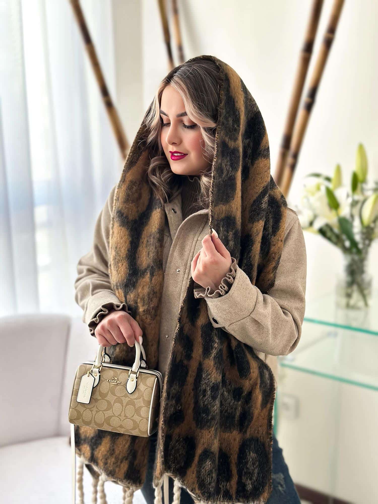 بیگ اسکارف موهر پلنگی
