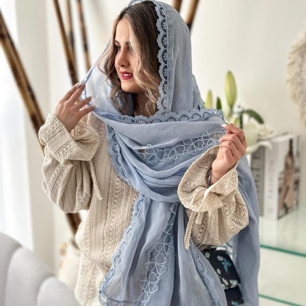 شال حریر ابریشم اپلیکه
