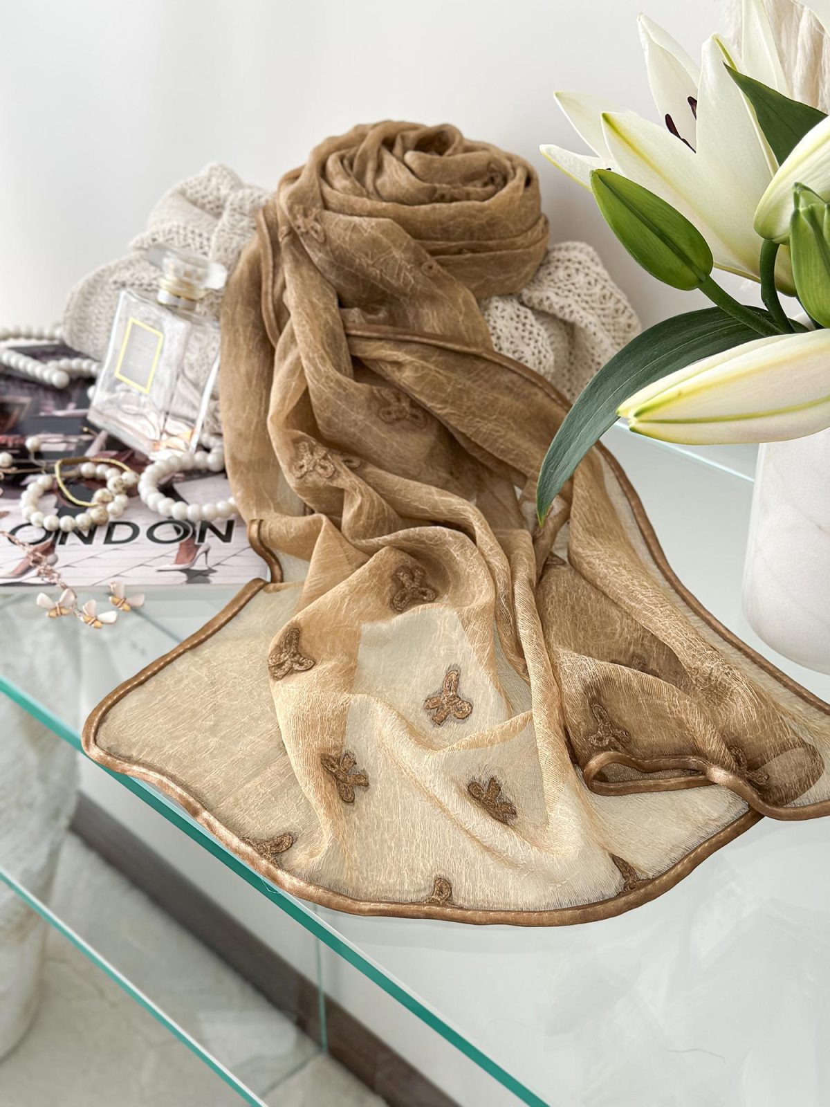 شال حریر نخ بهاری