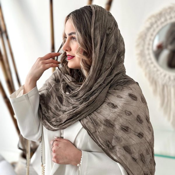 شال نخ ابریشم پلنگی