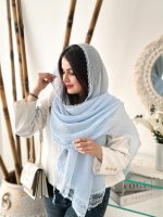 شال پلیسه مجلسی آبی