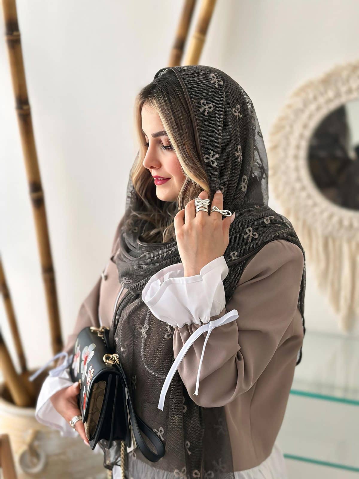 شال مجلسی طرح پاپیون