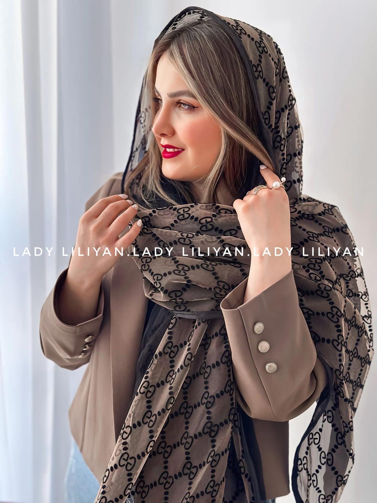 شال نخ ابریشم دولایه