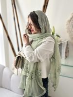 شال مجلسی دانتل سبز