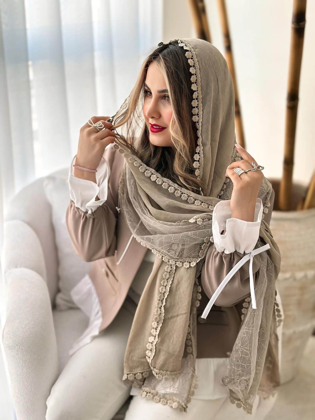 شال ابریشمی مجلسی