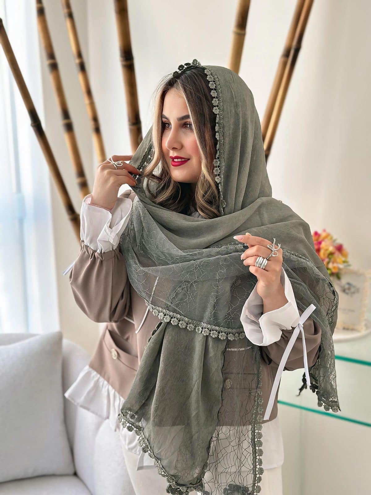 شال ابریشمی مجلسی