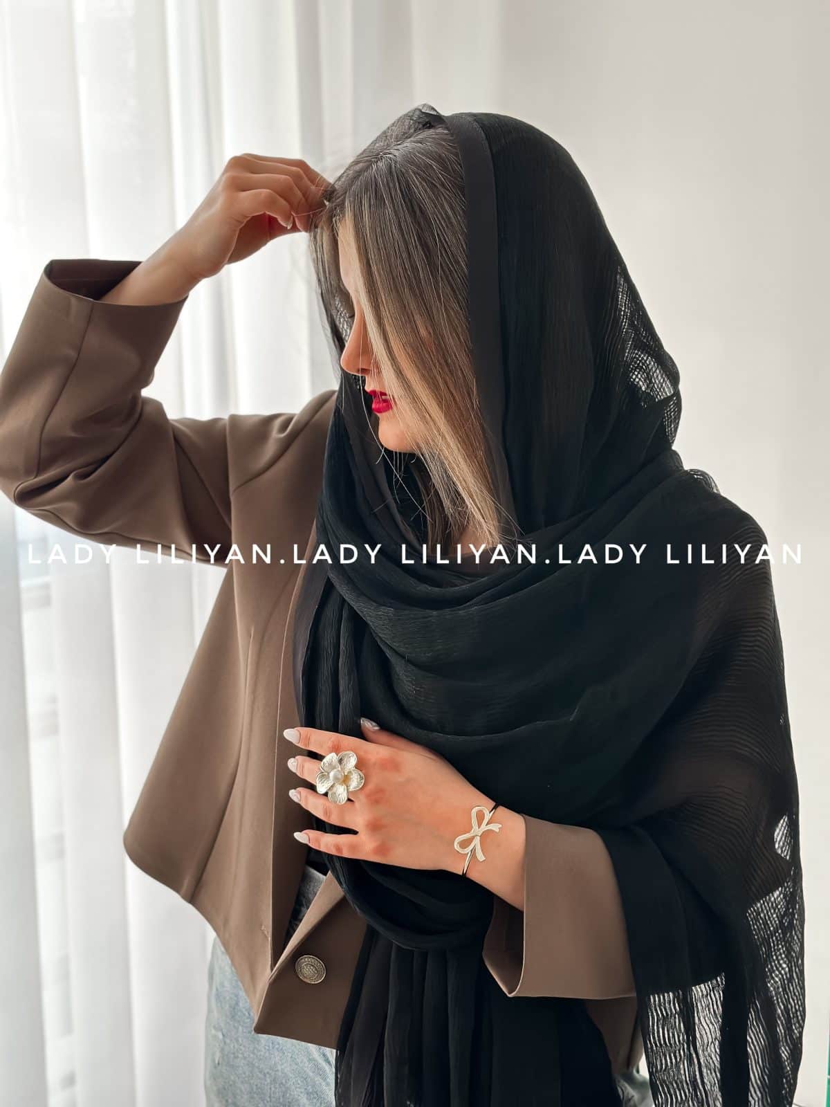شال ساده حریر