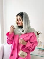 شال زنانه ابریشمی سبز پاستلی