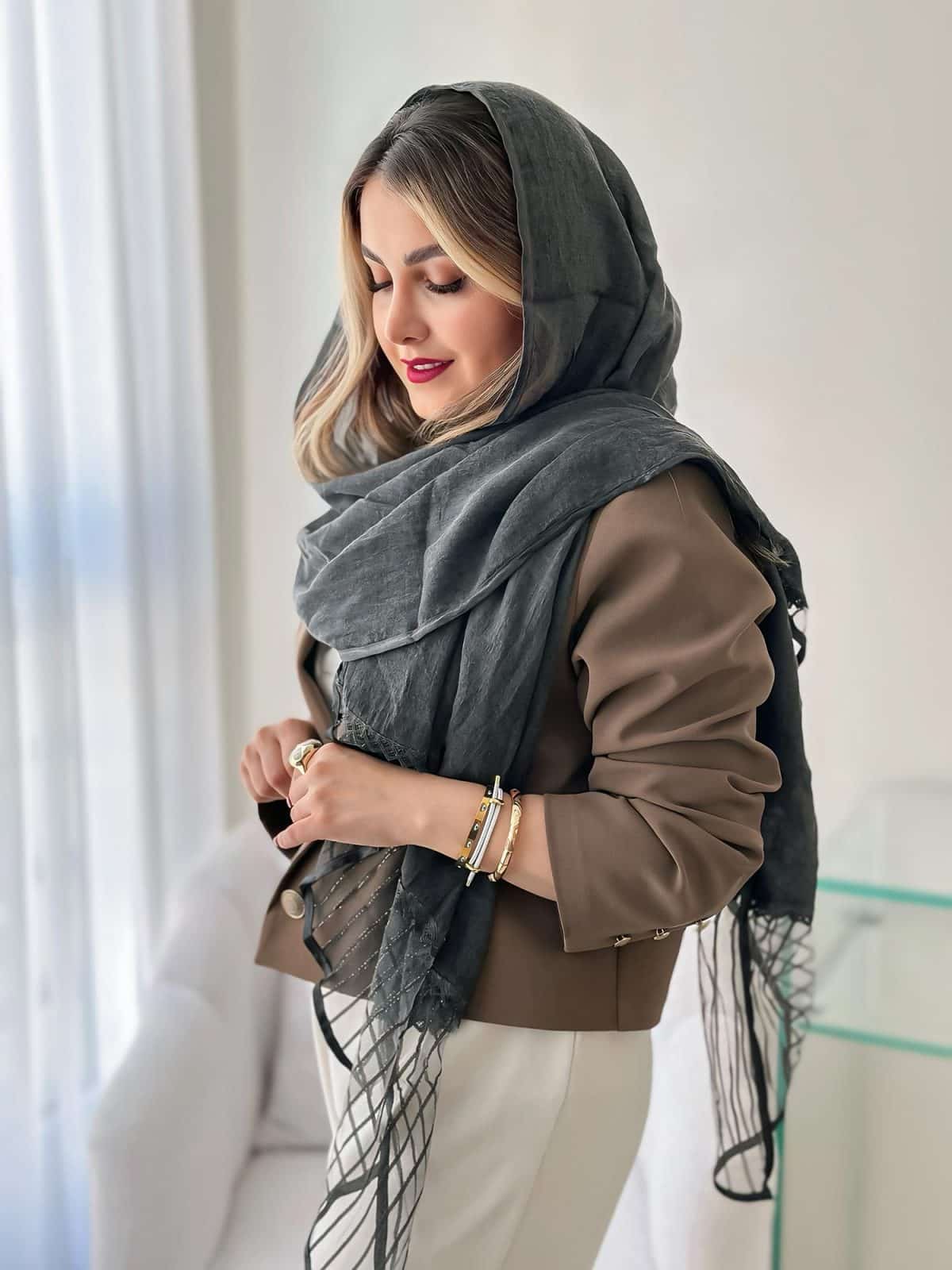 شال مجلسی مدل ماهی دودی