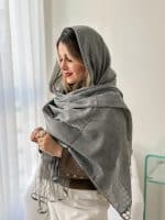 شال مجلسی مدل ماهی طوسی
