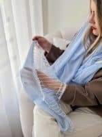 شال مجلسی آبی روشن