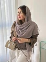 شال مجلسی مدل ماهی بنفش