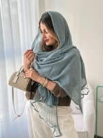 شال مجلسی مدل ماهی سبز دریایی