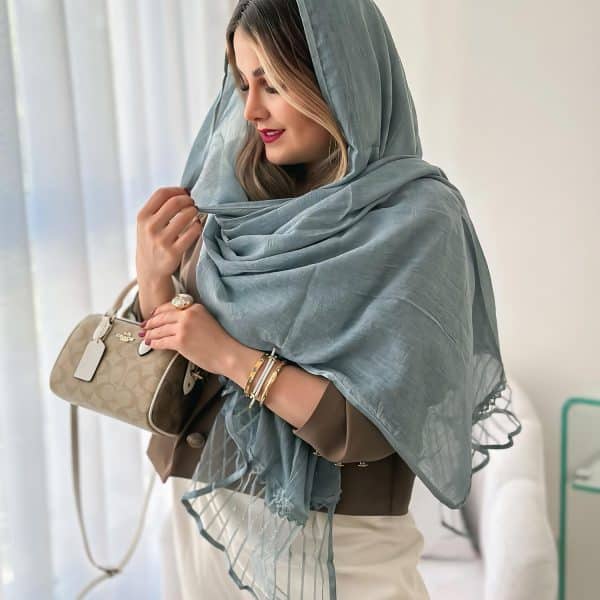 شال مجلسی مدل ماهی سبز دریایی