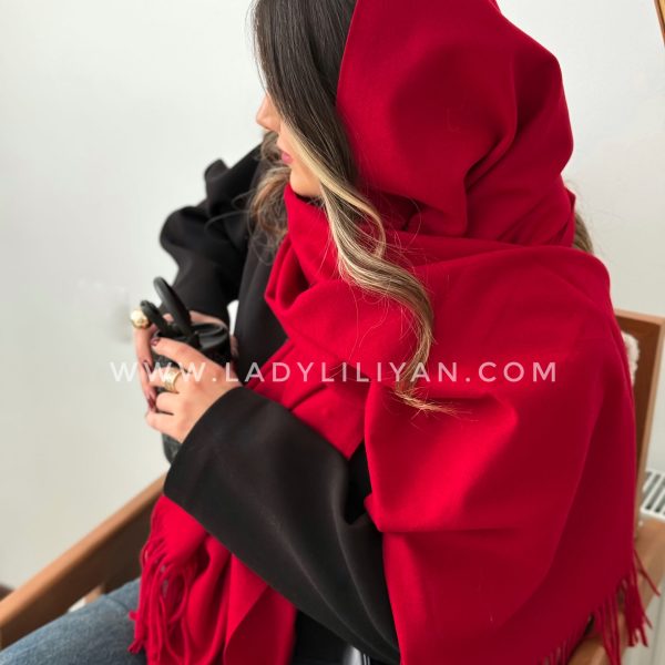 شال کشمیر تک رنگ red velvet