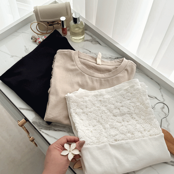 تیشرت نخی 2 تکه lace whisper